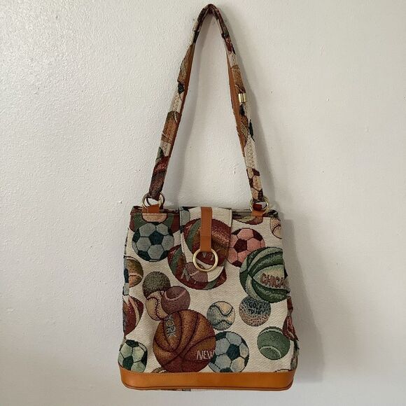 Vintage Retro Sports Soccer Football Game Day Novelty Tapestry Shoulder Bag - Picture 1 of 12